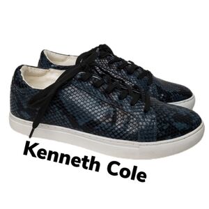 Kenneth Cole Kam Blue Synthetic Snakeprint Sneakers sz 10M